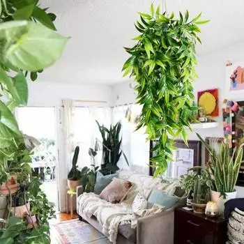 2 шт. поддельные висячие растения, устойчивые к ультрафиолетовому излучению, реалистичные, не требующие особого ухода, уличная зелень, искусственные растения, товары для дома зелёный