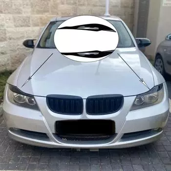 2 шт. Подходит для Bmw 3 серии F30 F31 318i 320i 2012-2018 Передняя фара бровь карбоновое волокно наружное украшение автомобиля наклейка чёрный