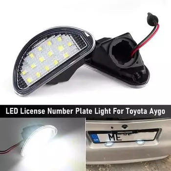 2 шт., подходит для Toyota Aygo 2005-2014 гг., набор светодиодных фонарей для номерного знака 12 В, ксеноновые белые аксессуары для автоприцепов