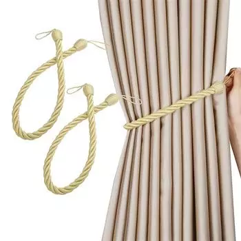 2 шт. подхваты для штор, оконные драпировочные веревки, хлопчатобумажные веревки, плетение галстуков, держатель для штор, пряжки, декоративные аксессуары для дома чёрный