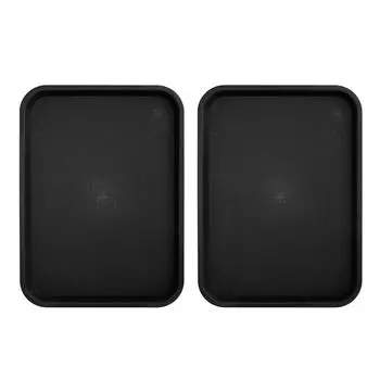 2 шт. Поднос для еды многофункциональный утолщенный противоскользящий китайский поднос для фаст-фуда для обеда чёрный