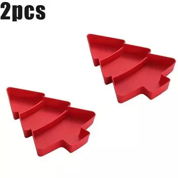 2 шт. поднос для фруктов в виде рождественской елки, поднос для закусок, пластиковый поднос для конфет, семена дыни, коробка для сухофруктов, ленивая коробка для закусок 2pcs красный