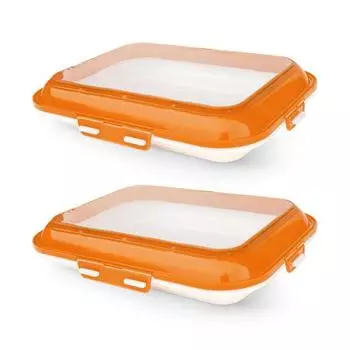 2 шт. подносы для хранения продуктов, многоразовый контейнер для хранения продуктов с крышкой, вакуумный, штабелируемый поднос для пикника, путешествий 2pcs