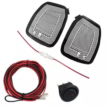 2 шт. Подогреваемые накладки на зеркала заднего вида автомобиля, противотуманные фары, лед, дождь, мороз чёрный