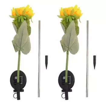 2 шт. Подсолнух солнечные фонари IP65 водонепроницаемые с низким энергопотреблением светодиодные декоративные солнечные цветы фонари для наружного сада