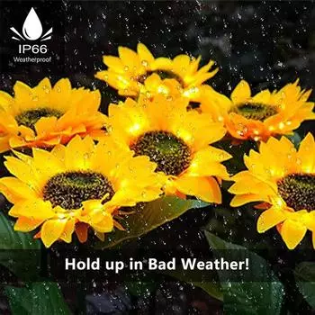 2 шт. Подсолнух солнечный напольный светильник светодиодный имитация цветка газонный светильник Подсолнух садовый светильник украшение для дома и сада CHINA