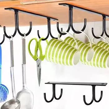 2 шт. подстаканник, простая установка под шкафом, крючки для кружек, экономия места, подвесные крючки для чашек