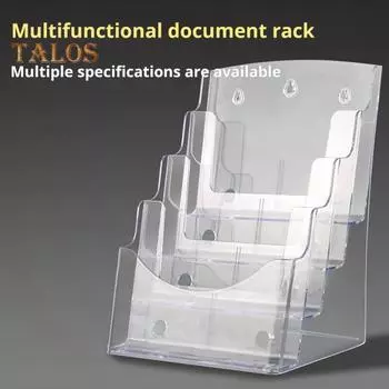 2 шт. Подставка для брошюр, акриловые противоскользящие слоты, настенный настольный органайзер A4/A5/A6, 3/4/5 слоев, держатель для документов S 3-Layers