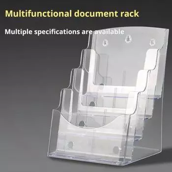 2 шт. Подставка для брошюр, акриловые противоскользящие слоты, настенный настольный органайзер A4/A5/A6 37716 S 3-Layers