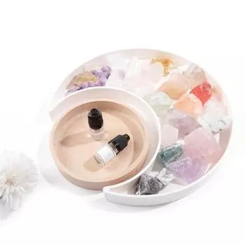 2 шт. Подставка для хранения украшений в виде солнца и луны, многоцелевой деревянный поднос для украшений, декоративная тарелка для безделушек, аккуратный органайзер для стола чёрный