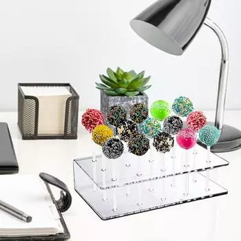 2 шт. подставка для леденцов, прочная конструкция, пищевая, без BPA, прозрачная, 15 отверстий, подставка для леденцов Candy Pop, акриловая B