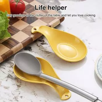 2 шт. подставка для ложки для плиты, прочный пластиковый держатель для ложки, держатель для кухонных принадлежностей, легко моющийся коврик для ложки, компактный держатель для половника, стильный