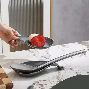 2 шт. подставка для ложки для плиты, прочный пластиковый держатель для ложки, держатель для кухонных принадлежностей, легко моющийся коврик для ложки, компактный держатель для половника