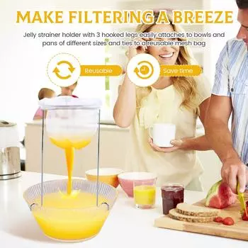 2 шт. подставка для сита для соевого молока, подставка для сита из нержавеющей стали, подставка для сита для желе с 4 многоразовыми мешками для окрашивания для процеживания