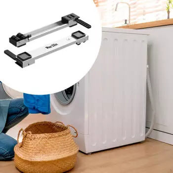 2 шт. Подставка для стиральных машин и сушилок с подвижными роликами белый