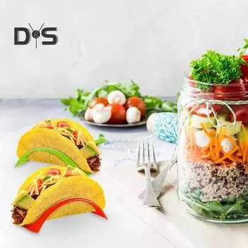 2 шт. подставка для тако, легко чистящаяся многоразовая подставка для тако, прочная подставка для хот-догов для домашней кухни, ресторана зелёный