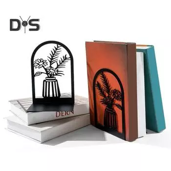 2 шт. Подставки для книг для книжных полок, полые, с резным узором, вазы, подставки для книг, Г-образный дизайн, противоскользящий держатель для книг F