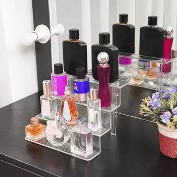 2 шт. Подставки для косметики. Прозрачная устойчивая широкая платформа. Большая несущая полка для дисплея. 4 яруса. Органайзеры для парфюмерии. Настольный лак для ногтей. 2pcs