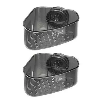 2 шт. Подставки для слива воды в раковину, держатели для губок, большая вместимость, высокая грузоподъемность, присоски, треугольные полки для хранения с дренажным отверстием 2pcs