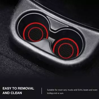 2 шт. подставки под чашки в машину термостойкие нескользящие водонепроницаемые с канавками универсальные белый