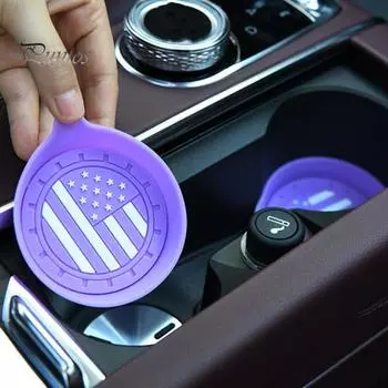 2 шт. подставки под стаканы в машину термостойкие универсальные нескользящие силиконовые подставки под стаканы с принтом американского флага аксессуары для салона автомобиля разноцветный