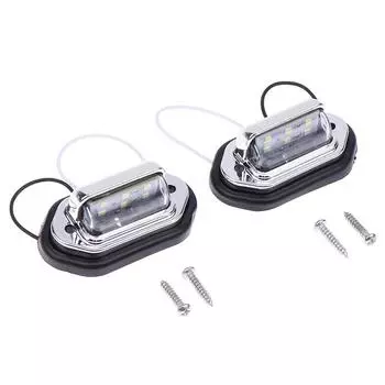 2 шт. подсветка номерного знака автомобиля 6 светодиодов универсальная подсветка номерного знака автомобиля грузовика автобуса мотоцикла грузовика безопасная фара дальнего света 12 В