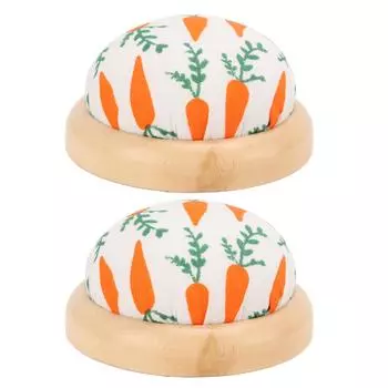 2 шт. подушечка для иголок на деревянной основе, свободные руки, портативная, легкая, с милым узором, дизайн подушечки для иголок