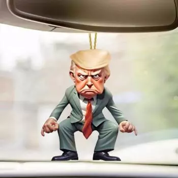 2 шт. подвеска для автомобиля Трампа 2D акриловые украшения Трампа внутренние настенные украшения для рождественской елки G