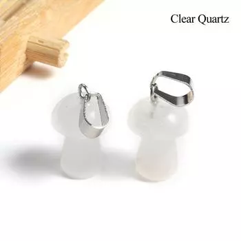 2 шт., Подвеска из драгоценного камня ручной работы в форме гриба, Исцеляющий кристалл Рейки, Кварц, Агат, Нефрит, Подвески из натурального камня для изготовления ювелирных изделий DIY 1,21,6 см 2Pcs/1216mm