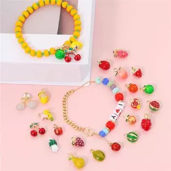 2 шт., подвеска из фруктовой эмали из сплава, клубника, виноград, вишня, подвески для изготовления ювелирных изделий, браслет «сделай сам», аксессуары для рукоделия ручной работы