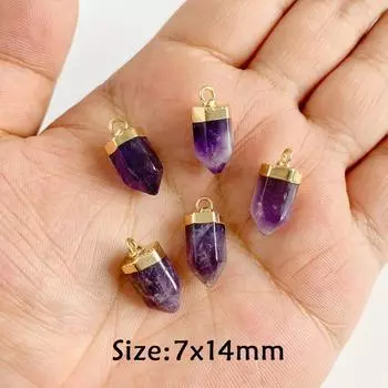2 шт. подвеска из натурального камня аметисты нерегулярные фиолетовые кварцевые хрустальные бусины подвески для изготовления ювелирных изделий своими руками аксессуары для ожерелий