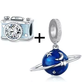 2 шт., подвеска из серии «Вселенная», ювелирные изделия для путешествий, бусины, браслеты, ожерелья для женщин, мужчин, девочек и мальчиков, модный подарок, оптовая продажа