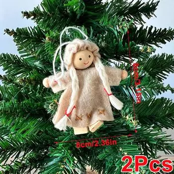 2 шт. Подвеска на рождественскую елку Украшение на рождественскую елку Рождественские украшения Подвеска в виде рождественского ангела хаки