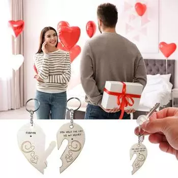 2 шт., подвески-брелки с гладкими краями, легкие, для девушки, парня, сердце, одинаковые навсегда, кольцо для ключей для пары, украшения