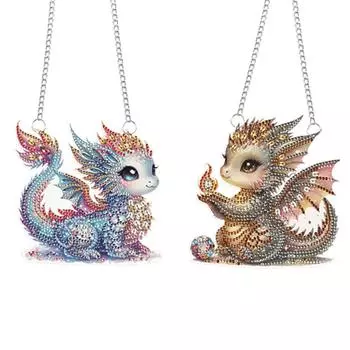 2 шт. Подвески для окон с изображением животных и стразами и бриллиантами, милые для декора стен GH2011