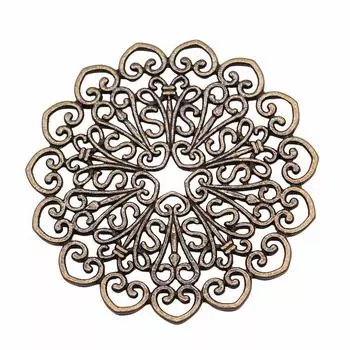 2 шт. Подвески с рисунком мандалы, компоненты ювелирных изделий, аксессуары, античная бронза, цвет цинкового сплава, 53X53 мм