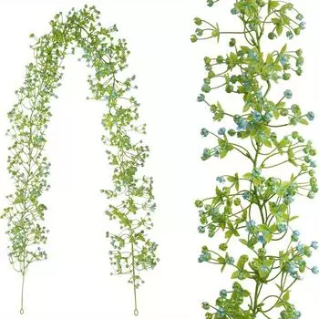 2 шт. подвесная настенная гирлянда из искусственной зелени из ротанга, искусственные цветы-гипсофилы для свадебной арки, домашнего декора для вечеринки 2 Pcs розовый