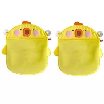 2 шт. Подвесная сумка для хранения детских игрушек для ванной с присоской, Органайзер для ванной для ванны жёлтый