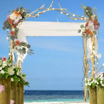 2 шт. подвесных искусственных цветов гирлянда для цветочной композиции декоративная свадебная арка White1