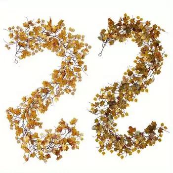 2 шт. подвесных лоз, искусственная гирлянда из осенних листьев, осенние кленовые листья, гирлянда для украшения дома, свадьбы, Хэллоуина, Дня благодарения Style 1