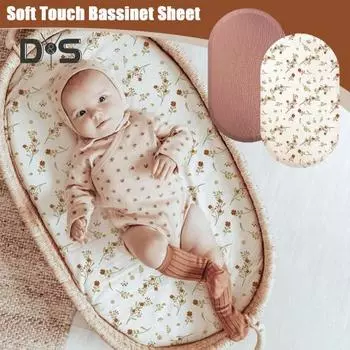 2 шт. покрывало для детской кроватки с эластичной лентой с цветочным принтом, впитывающая влагу, встроенная люлька, оберточный чехол для матраса, противоскользящая простыня для малышей A