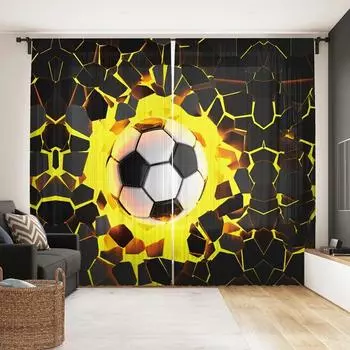 2 шт. Полиэстеровая оконная занавеска для футбольного клуба, карман для штанги, спортивное место, занавеска для спальни, украшение для стены, гостиная, дом 2x60Wx50H(CM)&Rod Pocket