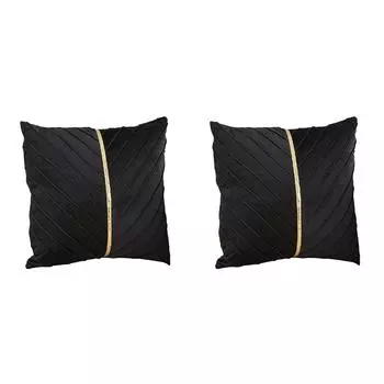 2 шт. полиэстеровый чехол для дивана, домашний декор, бархатная наволочка с симметричной золотой нитью зелёный
