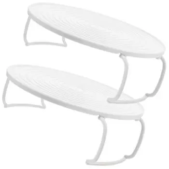 2 шт. Полка для микроволновой печи, подставка для пароварки, держатель для сита, многоуровневое хранение, закругленный поднос для микроволновой печи белый