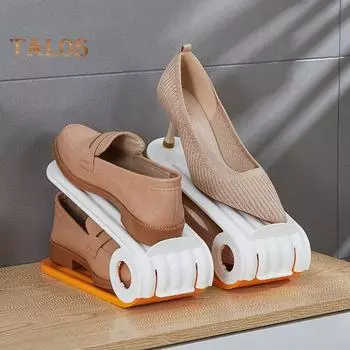 2 шт. полка для обуви, двухслойная полка для хранения обуви, экономит пространство, регулируемая по высоте, нескользящий органайзер для обуви, товары для дома 2pcs серый