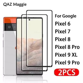 2 шт. Полное покрытие Закаленное стекло для Google Pixel 10 9 8A 8 7 Pro XL Стекло Пленка-защитное стекло Google Pixel 8