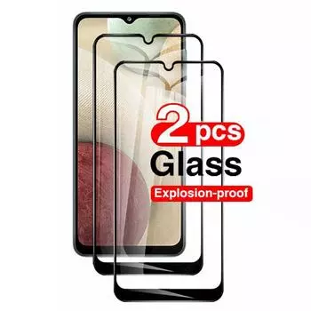 2 шт. полное закаленное защитное стекло для OPPO A78 A79 5G A98 A17 Realme C67 C25Y C25S C31 C35 Vivo Y20 Y12 Y30 Y50 V21 V23 Защитная пленка для экрана Vivo V23 5G чёрный
