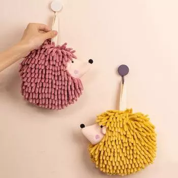 2 шт., полотенца для рук с шариками в виде ежа, сильные впитывающие, быстросохнущие с подвесной веревкой, полотенце для рук из синели из микрофибры