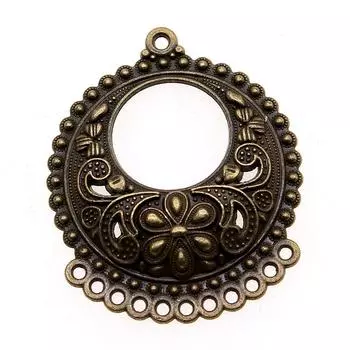 2 шт. пористый разъем для сережек, компоненты ювелирных изделий, аксессуары, античная бронза, цвет цинкового сплава 35X42 мм