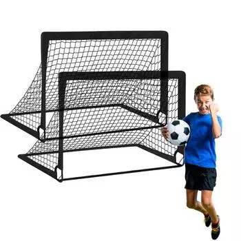 2 шт. Портативные футбольные ворота, складная футбольная сетка, детские футбольные сетки, тренировочное оборудование для детей и чёрный